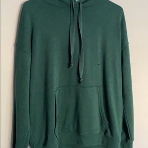 green hoodie